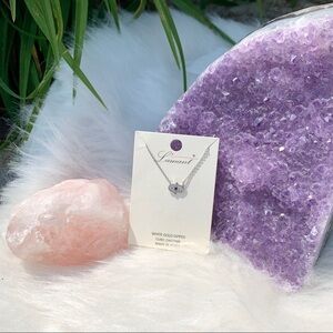 NEW White Gold Dipped Hasma Hand Necklace